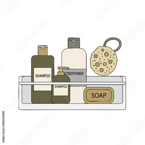 Toiletry Organizer with Shampoo and Soap