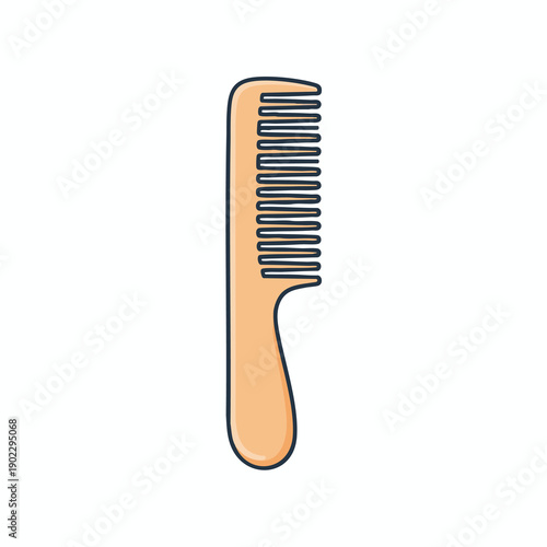 Simple Illustration of a Comb on White Background