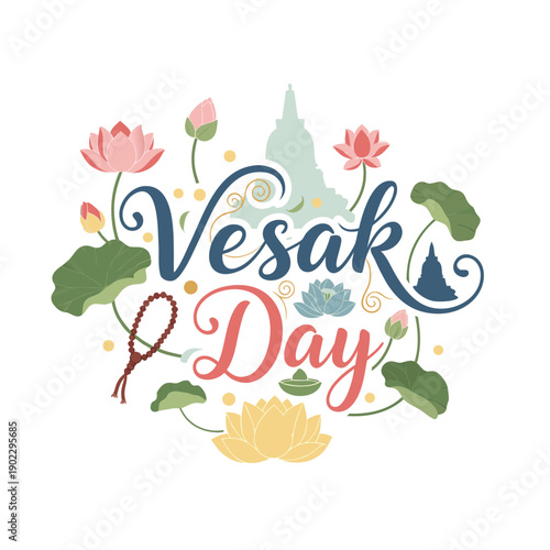 Vesak Day Typography Spiritual Style