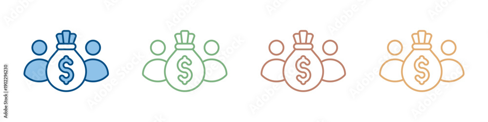 Obraz premium Investor Icon Set Multiple Style Collection 