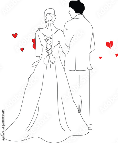 silhouette of bride and groom