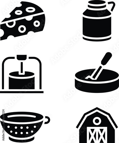 Assorted icons representing traditional food preparation and storage tools

