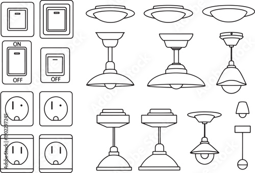 Outlining the simplicity and functionality of essential electrical components.