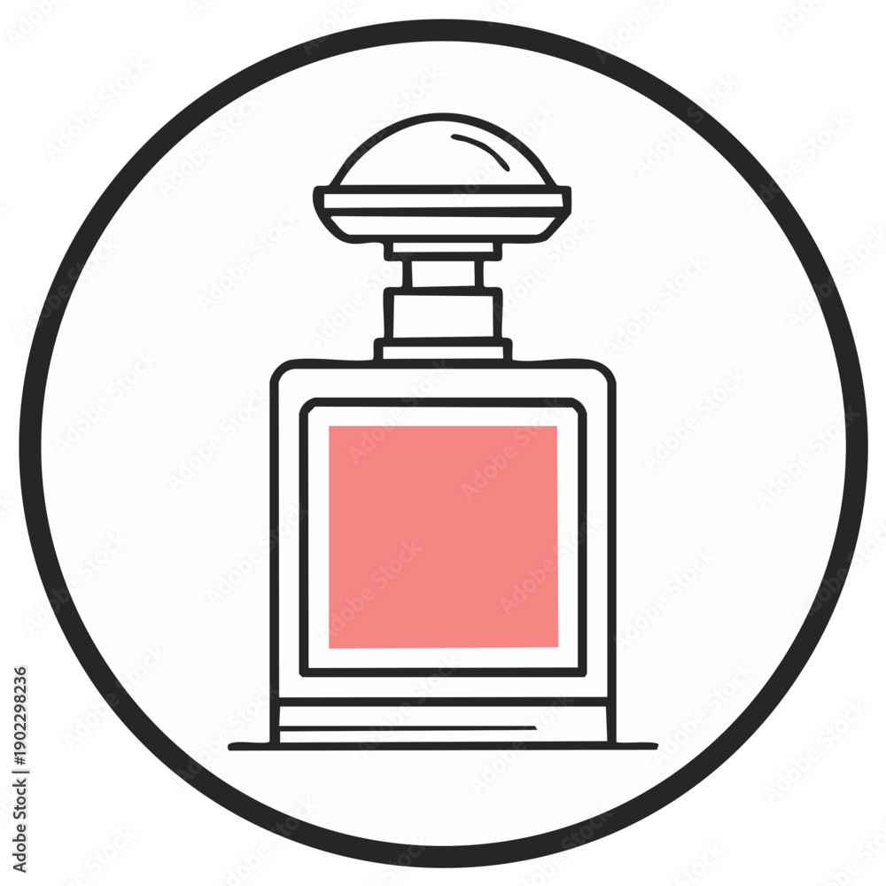 Obraz premium Perfume bottle icon within a circle outline