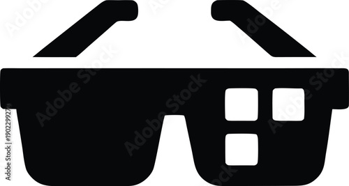smart glasses ar silhouette vector illustration on transparent background