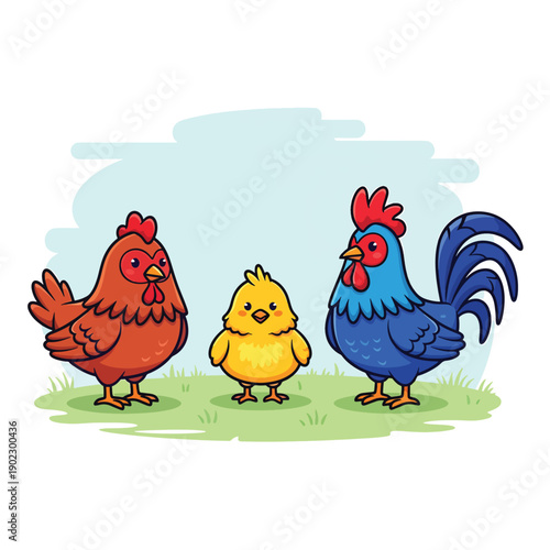 Happy Chicken Family