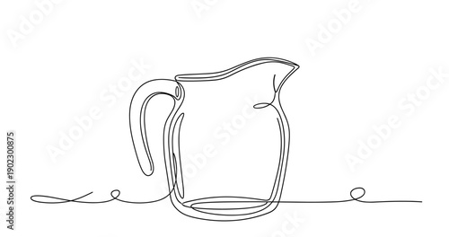 Minimalist line art of a pitcher on table. Non editable stroke
