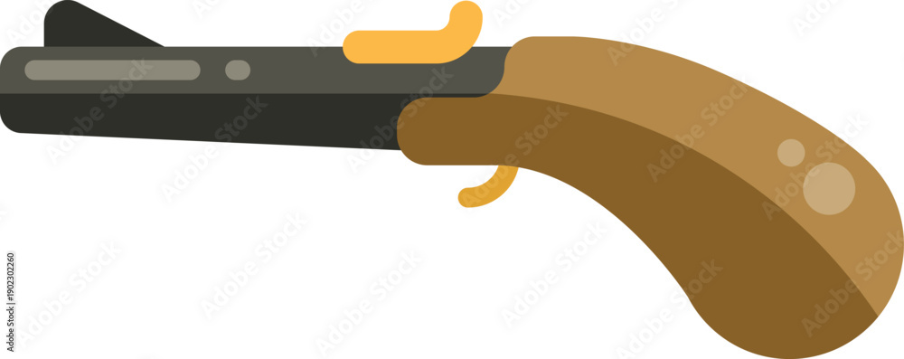 Fototapeta premium A cartoonish gun with a yellow handle and a black barrel