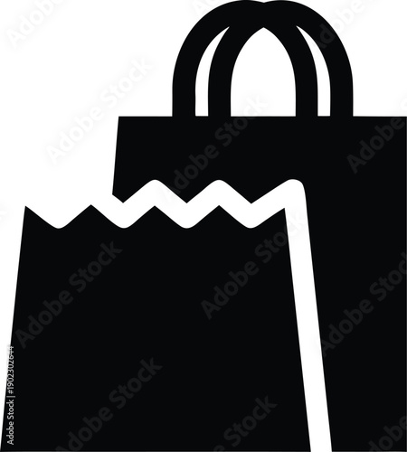 cloth shopping bag silhouette vector illustration on transparent background