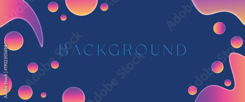 Vibrant abstract background with colorful gradient bubbles on dark blue modern design element for creative projects and presentations