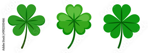 Three green clover symbols for luck and st patricks day
