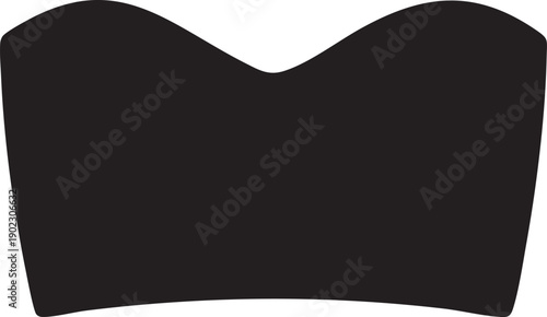Strapless Bandeau Bra Top Clothing Silhouettes on white background