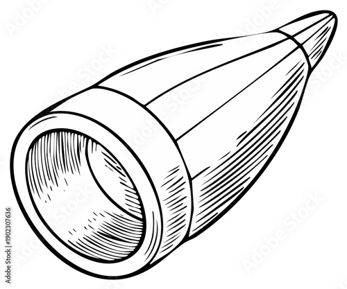 Traditional Horn of Plenty Cornucopia Engraving Style Abundance Harvest Symbol