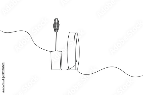 Mascara continuous one line drawing minimal outline vector editable clean modern