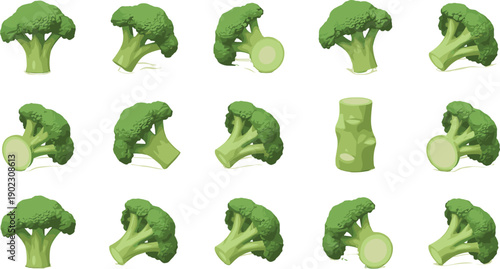 Flat Christmas vector element set with decorated pine trees gifts socks and holly berries