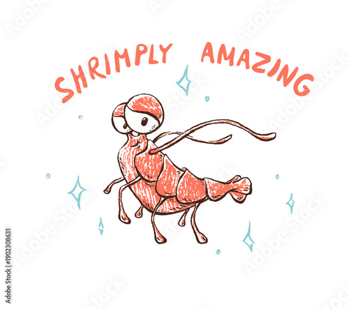 Cute playful shrimp