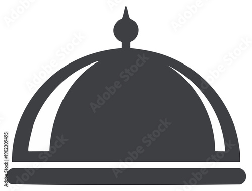 Stylish food cloche serving dome professional catering and restaurant service symbol