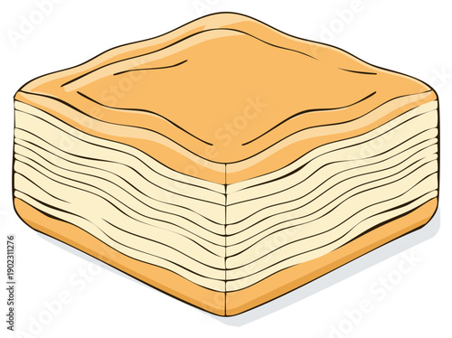 Delicious Baklava Pastry Sweet Treat Illustration Food Icon Dessert Graphic