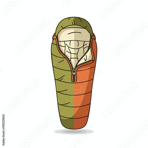 Sleeping Bag Cartoon Illustration