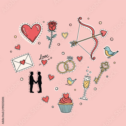 Romantic Wedding Icons