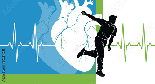 Healthy Heartbeat with Fitness and Exercise Concept.