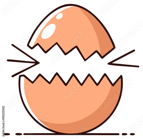 Cracked eggshell illustration