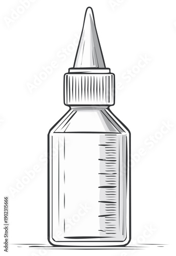 Eye Drops Bottle or Medical Liquid Packaging Illustration Isolated on White Background