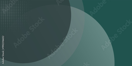A dark green background with smooth, overlapping circles. The background is green with a gradient texture art.