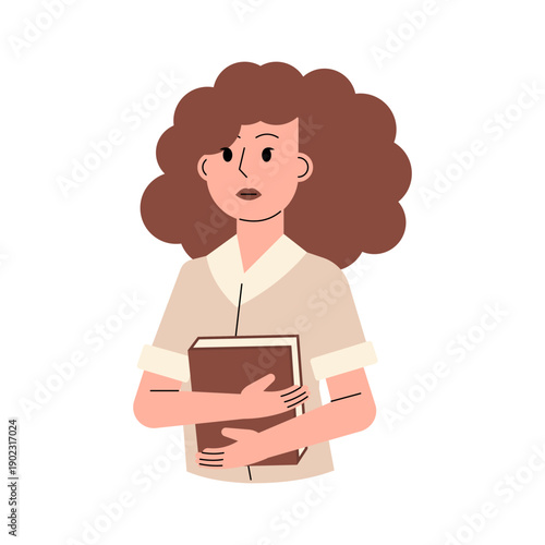 Woman Teacher Holding a Book