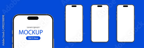 smartphone and Blank Social Media Posts Templates.