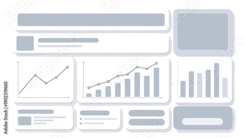 Business and finance icons and graphs for reports growth and marketing