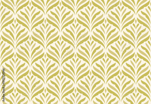 Damask leaves seamless pattern. Vector retro style background print. Decorative flower texture.