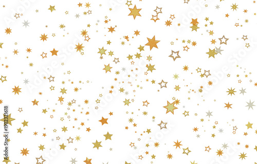 Cuadro en lienzo Festive gold stars on white background, perfect for celebrations, holidays, and design projects