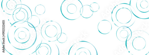 Abstract watercolor-style water ripples on white background, flat vector illustration with soft hand-painted texture, minimal concentric wave composition with copy space