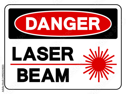 Danger Laser Beam Symbol Sign,Vector Illustration, Isolate On White Background Label. EPS10