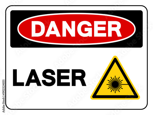 Danger Laser Symbol Sign,Vector Illustration, Isolate On White Background Label. EPS10
