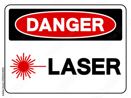 Danger Laser Symbol Sign,Vector Illustration, Isolate On White Background Label. EPS10