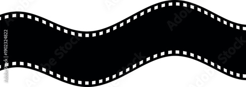 Curved film strip silhouette for cinema and video production