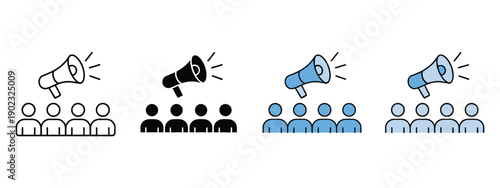 Public Relations Icon Set in Multiple Styles, Featuring Communication, Media, Branding, Reputation Management, Marketing, Networking