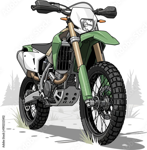 Professional enduro motorcycle for extreme off-road trail and mountain racing vector
