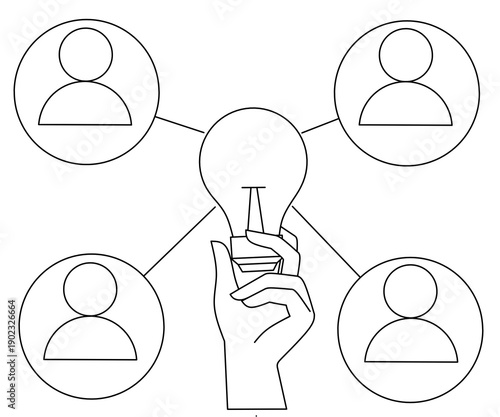 Bild auf Leinwand Contributor line icon vector, contributor outline icon design image, contributor