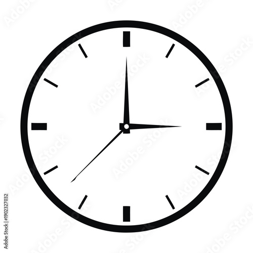 Clock face showing time with hour and minute hands