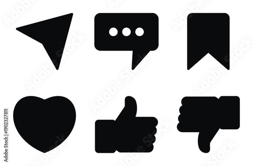 Collection of social media icons with outline and solid fill versions