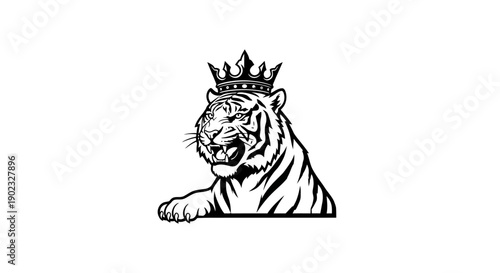 lion logo combination of crown, symbol of strength with lion concept