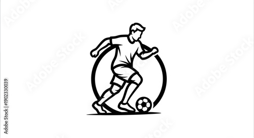 Modern Football Championship Badge logo, football sport illustration.