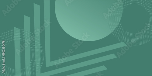 Bright juicy Bottle Green 2021 colors Fresh modern background with geometric elements, lines and dots for text, universal design, banner concept business.