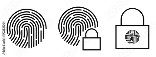 Fingerprint icons showing biometric scan, security, and lock symbol integration