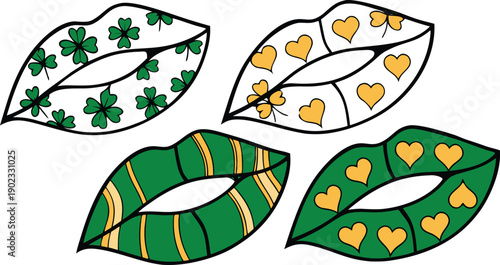 St Patrick's Day Lip Shamrock SVG Bundle