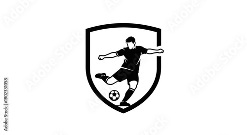 Modern Football Championship Badge logo, football sport illustration.