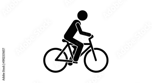 Black Bicycle Rider Icon Pictogram Transportation Symbol